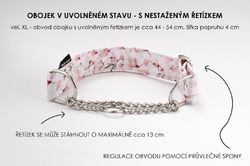 Polostahovací obojek s řetízkem Magnolie